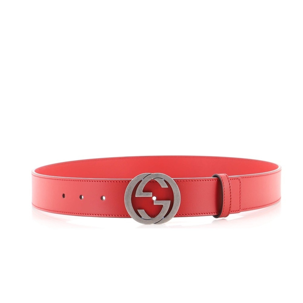 Gucci unisex interlocking GG Marmont logo monogram leather buckle belt NEW - Picture 2 of 9